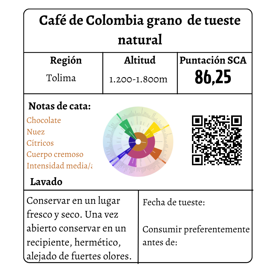 Café Origen Colombia Orgánico.